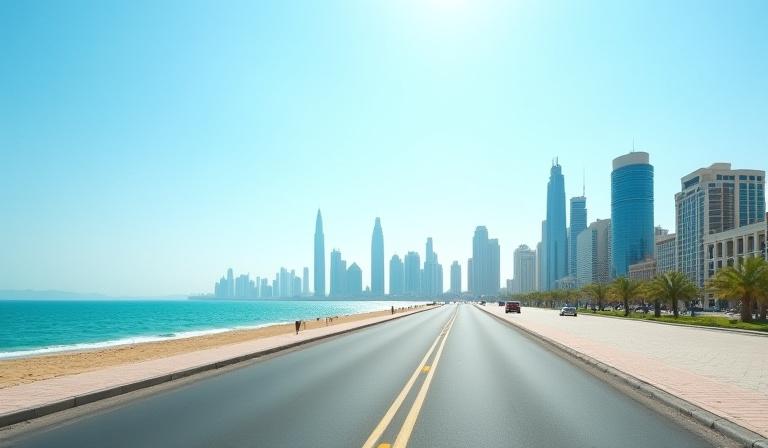 خريطة توضيحية لمدينة الكويت وشارع الخليج العربي