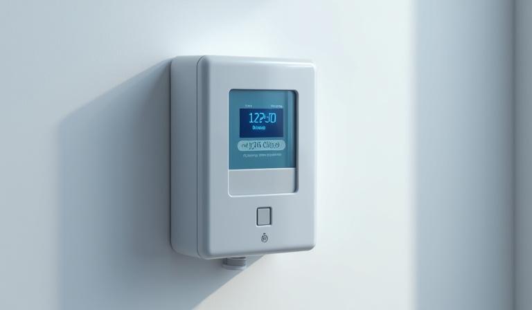 صورة قريبة لعداد كهرباء ذكي حديث في الكويت